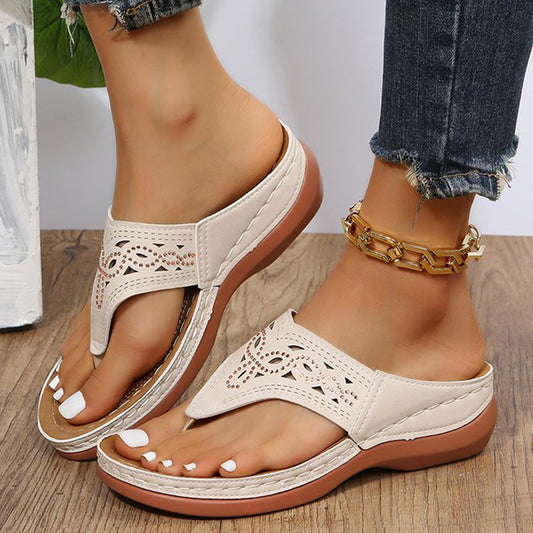 Summer Beach Shoes: Women's Clip Toe Wedge Sandals and Flip Flops Slippers