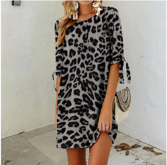 Round Neck Printed Dress