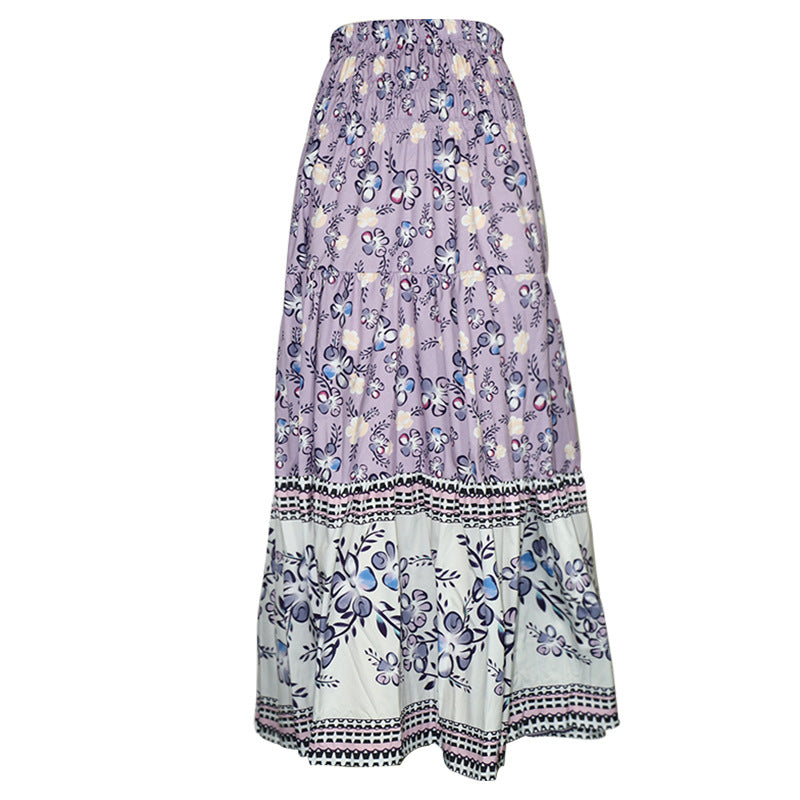 High Waist Skirt with Stylish Elasticated Printed Design