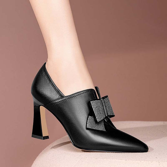 Fashionable High Heel Bow Boots for Women's Party Wear