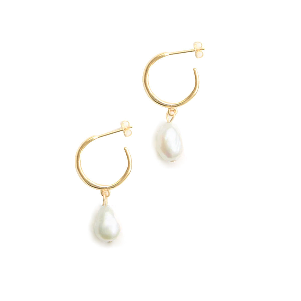 Stylish Stainless Steel Pearl Earrings