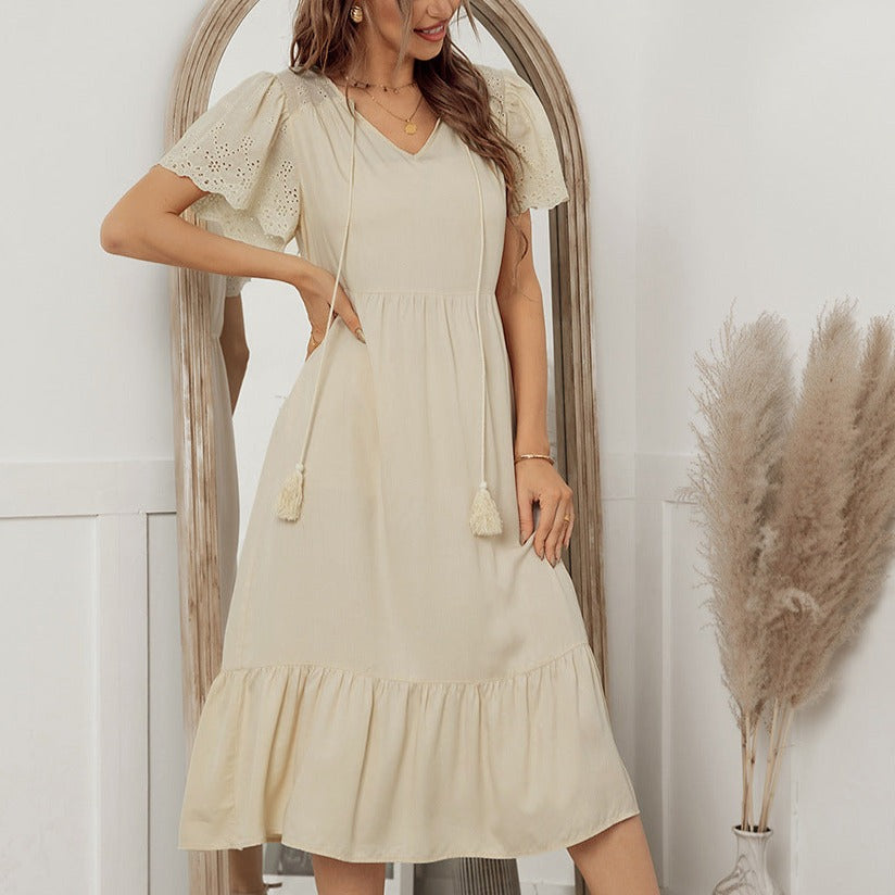 Women's V-neck Temperament Casual Dress