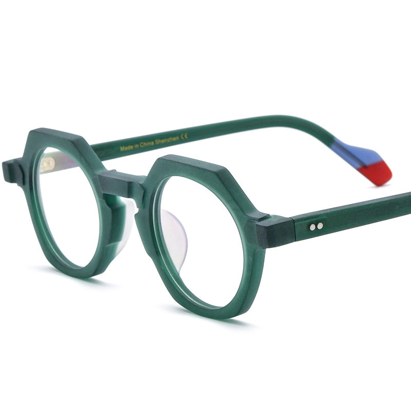 Men And Women Color Combination Personality Fashion Polygon Plate Glasses Frame