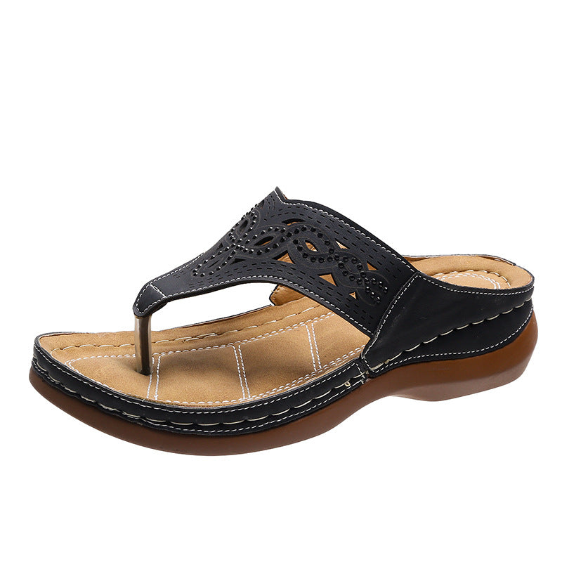 Summer Beach Shoes: Women's Clip Toe Wedge Sandals and Flip Flops Slippers