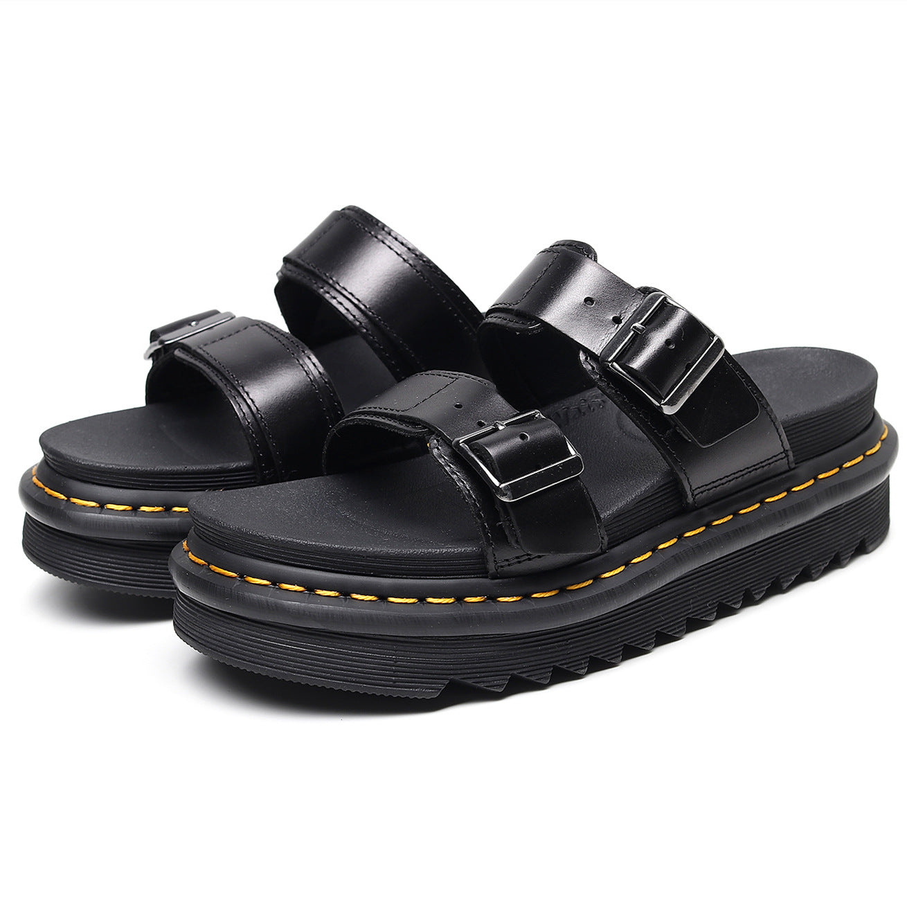 Leather Fish Mouth Fashion Sandals And Slippers