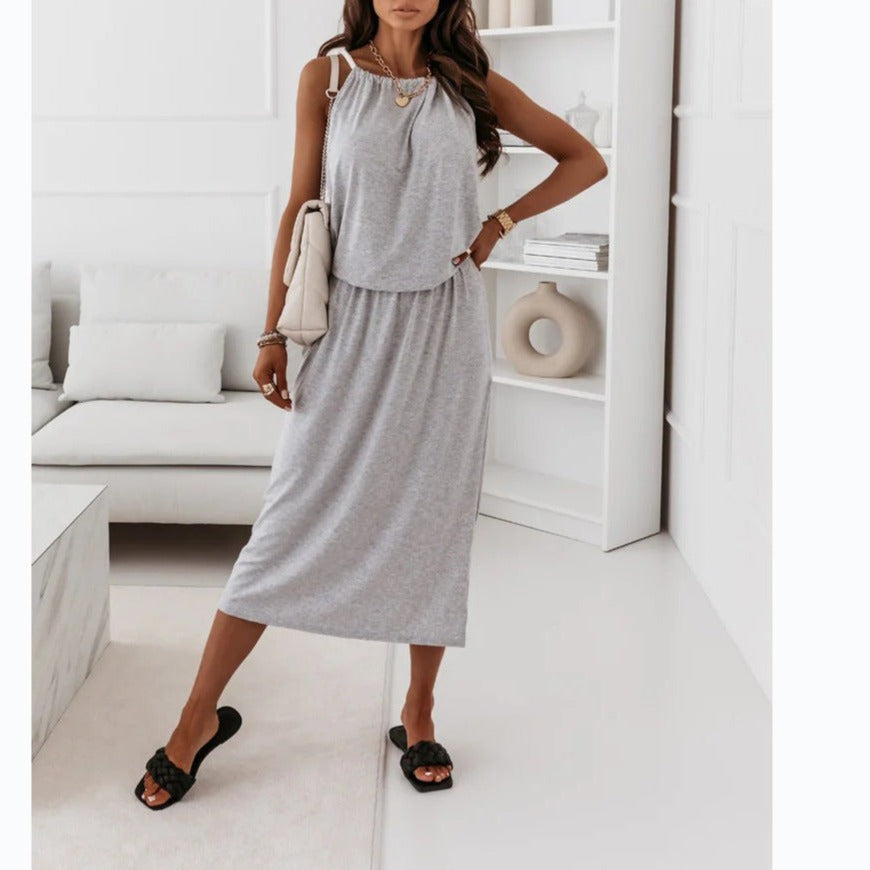 Casual Fashion Street Personalized Halter Midi Dress