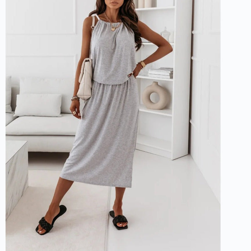 Casual Fashion Street Personalized Halter Midi Dress