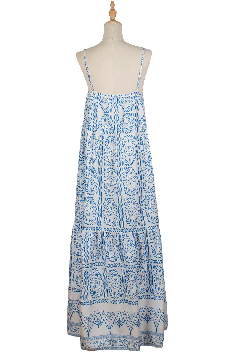 Step into Summer with a Chic Blue Print Bohemian Style Sling Dress for Women