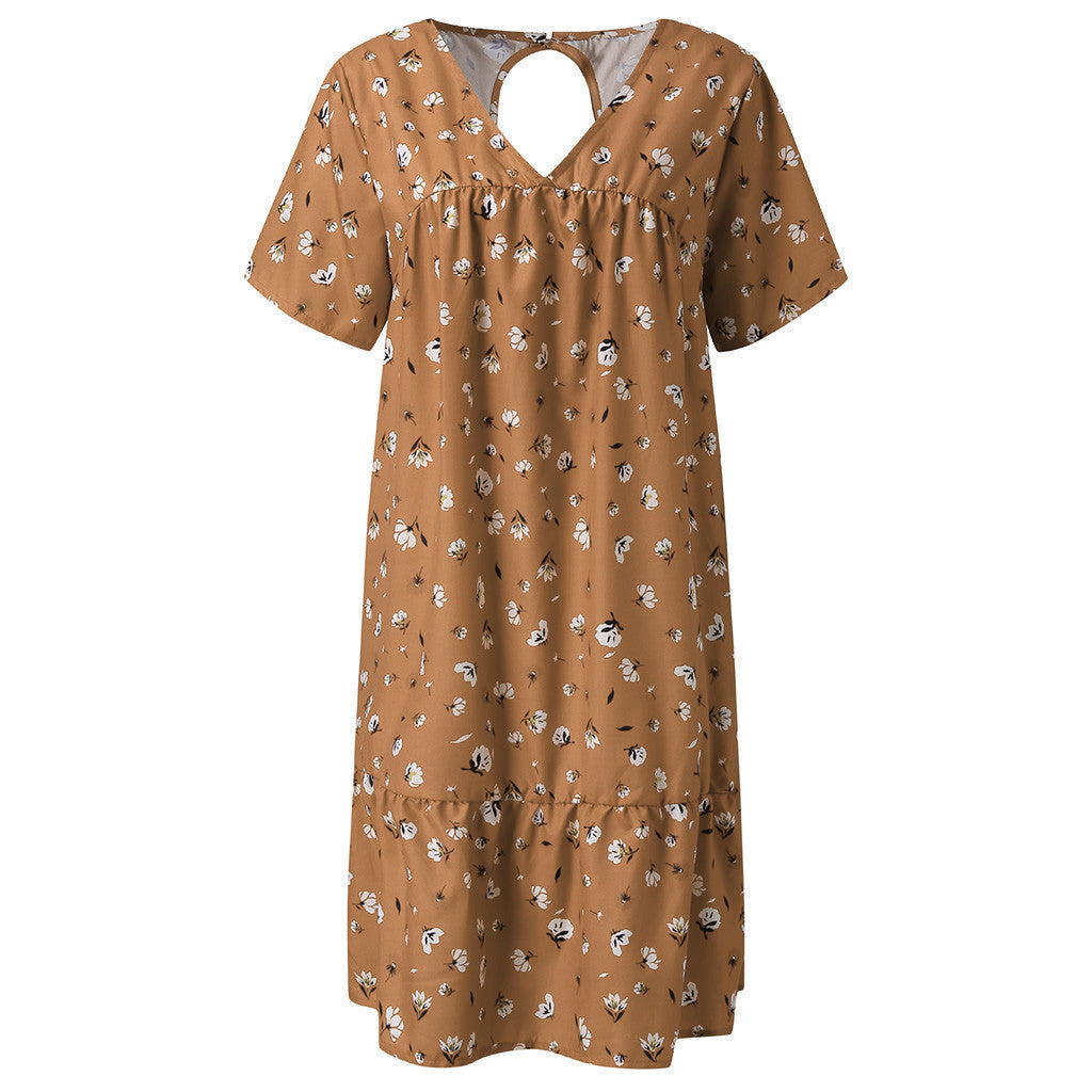 V-Neck Print Dress