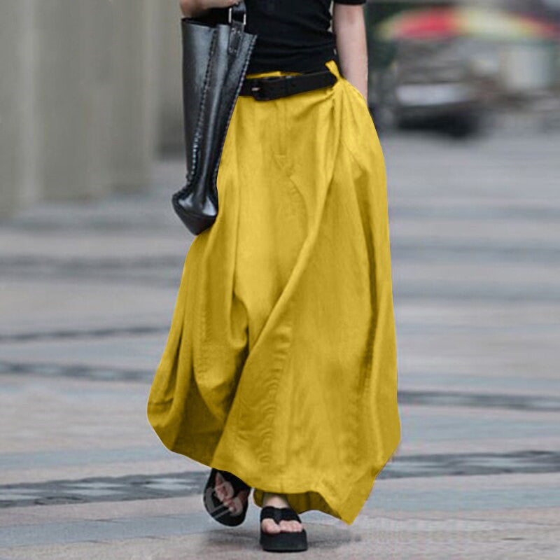 High-Waist A-Line Long Skirt: Versatile and Slimming Women's Fashion