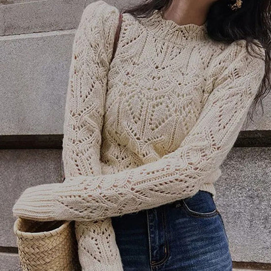 Heavy Work Hollow-out Crochet Knitted Air Conditioning Shirt
