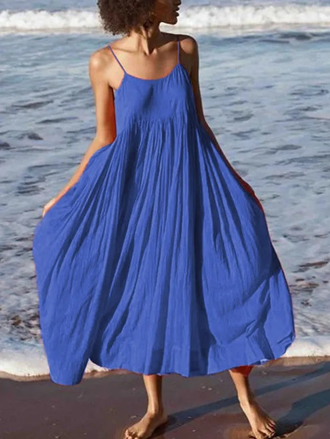 Plain bohemian sling dress