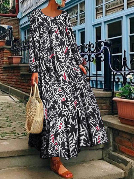 Casual Printed Long Sleeve Dress