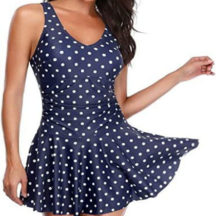 One Piece Swimwear Fashion Print Strap Dress