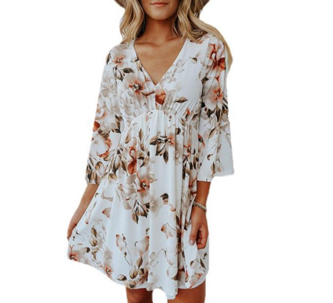 Floral Dress with European and American Style for Girls