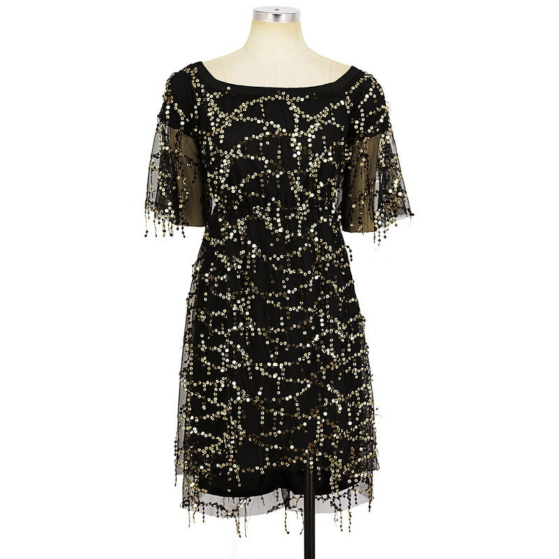 Women's Fashion Loose-fitting Tassel Sequins Dress