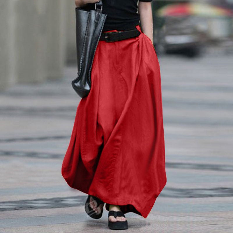 High-Waist A-Line Long Skirt: Versatile and Slimming Women's Fashion