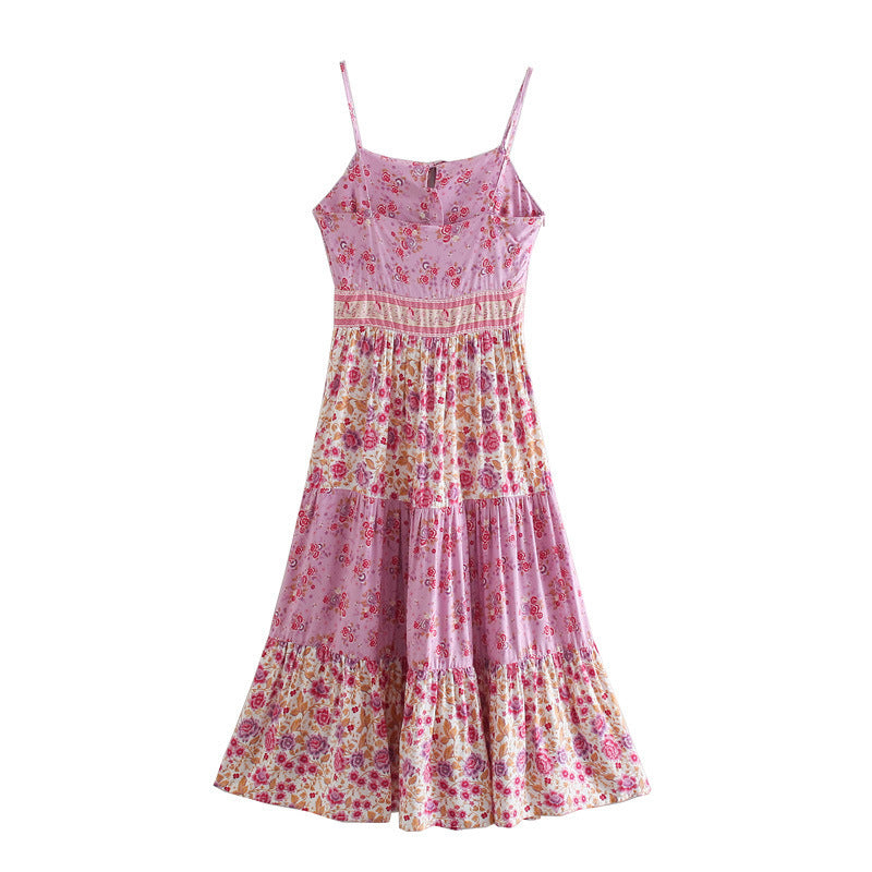 Women's Simple Printed Rayon Sling Dress