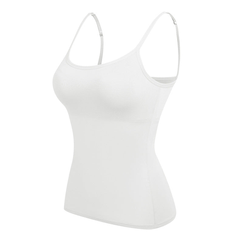 Cotton Halter Back Vest in Pure White