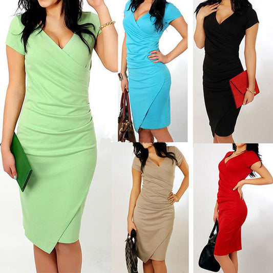 Women's Cotton Solid Color Casual Dress