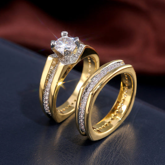 Gold Color Separation Diamond Ring