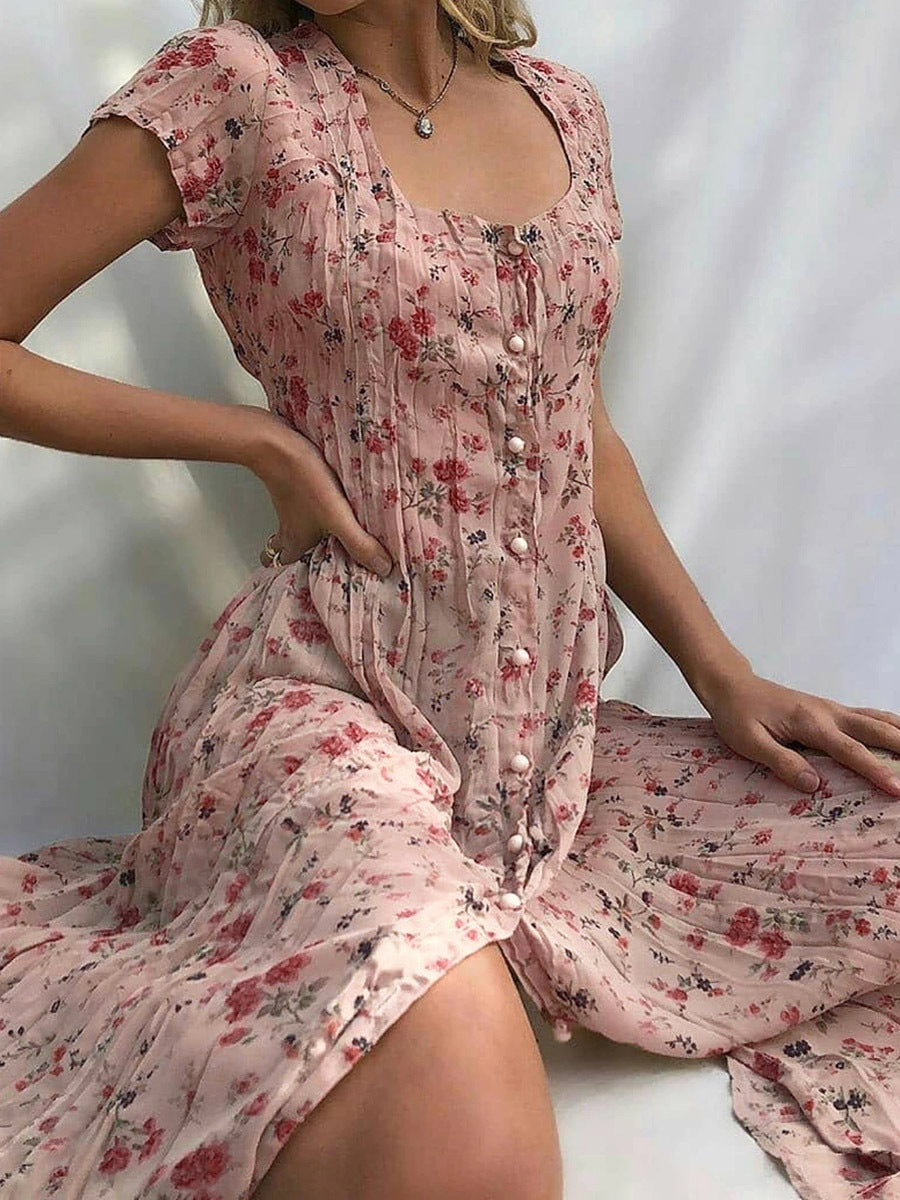 Short Sleeve Floral Dress for Women