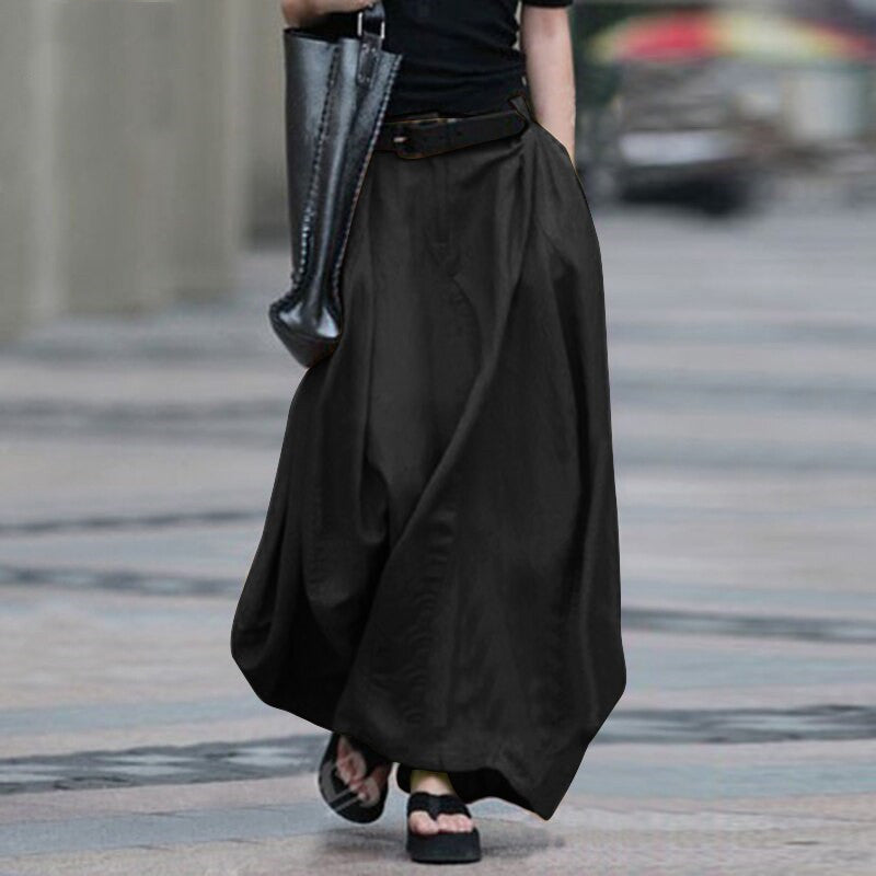 High-Waist A-Line Long Skirt: Versatile and Slimming Women's Fashion