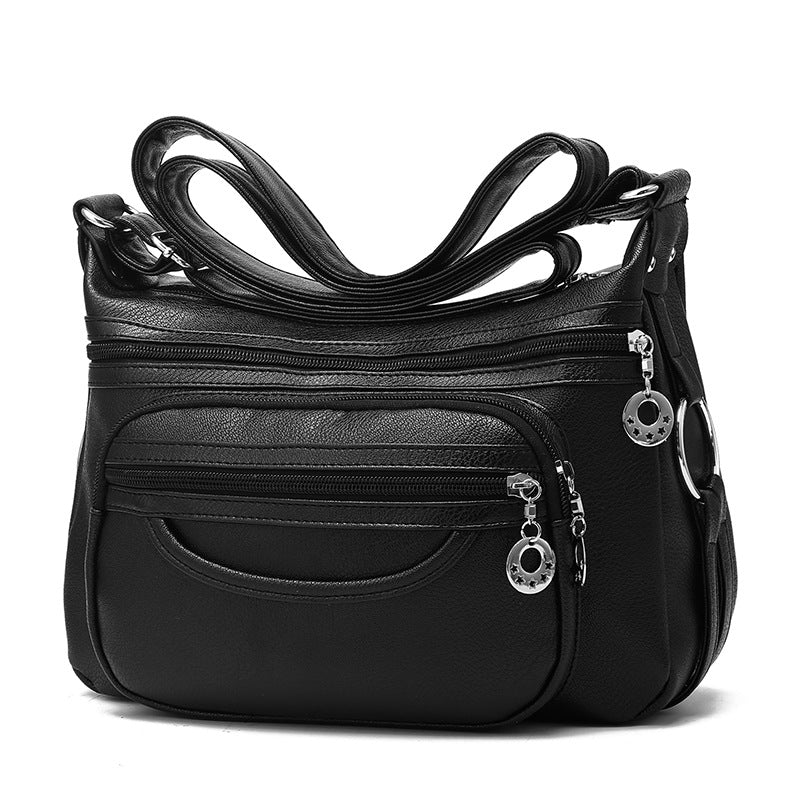 Women Work Bag Multi-pocket Messenger Bag With Zippers Daily Crossbody Bag