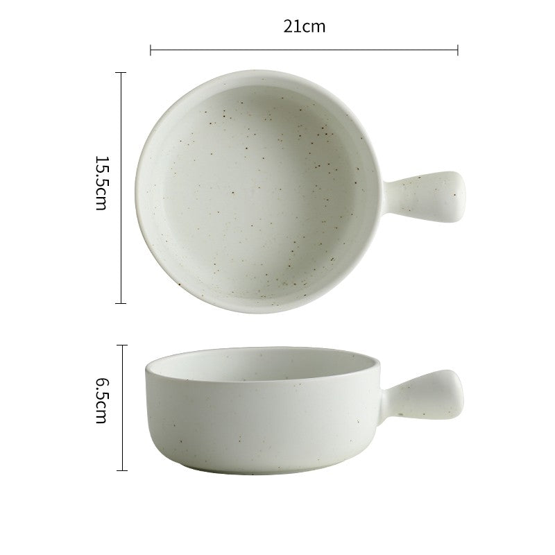 Japanese Style Ceramic Bowl With Lid Handle For Instant Noodles