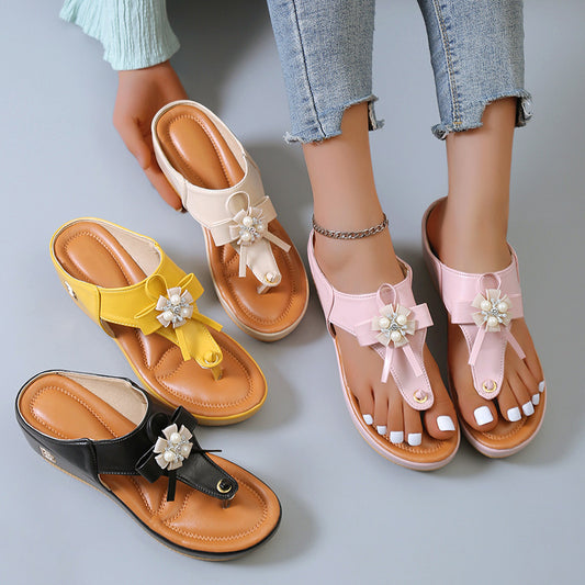 Women's Outerwear Flower Platform Wedge Sandals