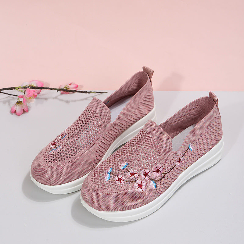Breathable Mesh Flats with Flowers Embroidery: Women's Loafers