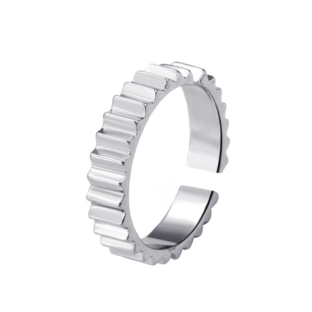Geometric Metal Index Finger Ring With Niche Design For Couples