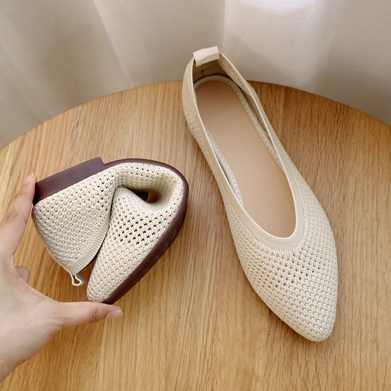 Women's Hollow Mesh Square Toe Shoes