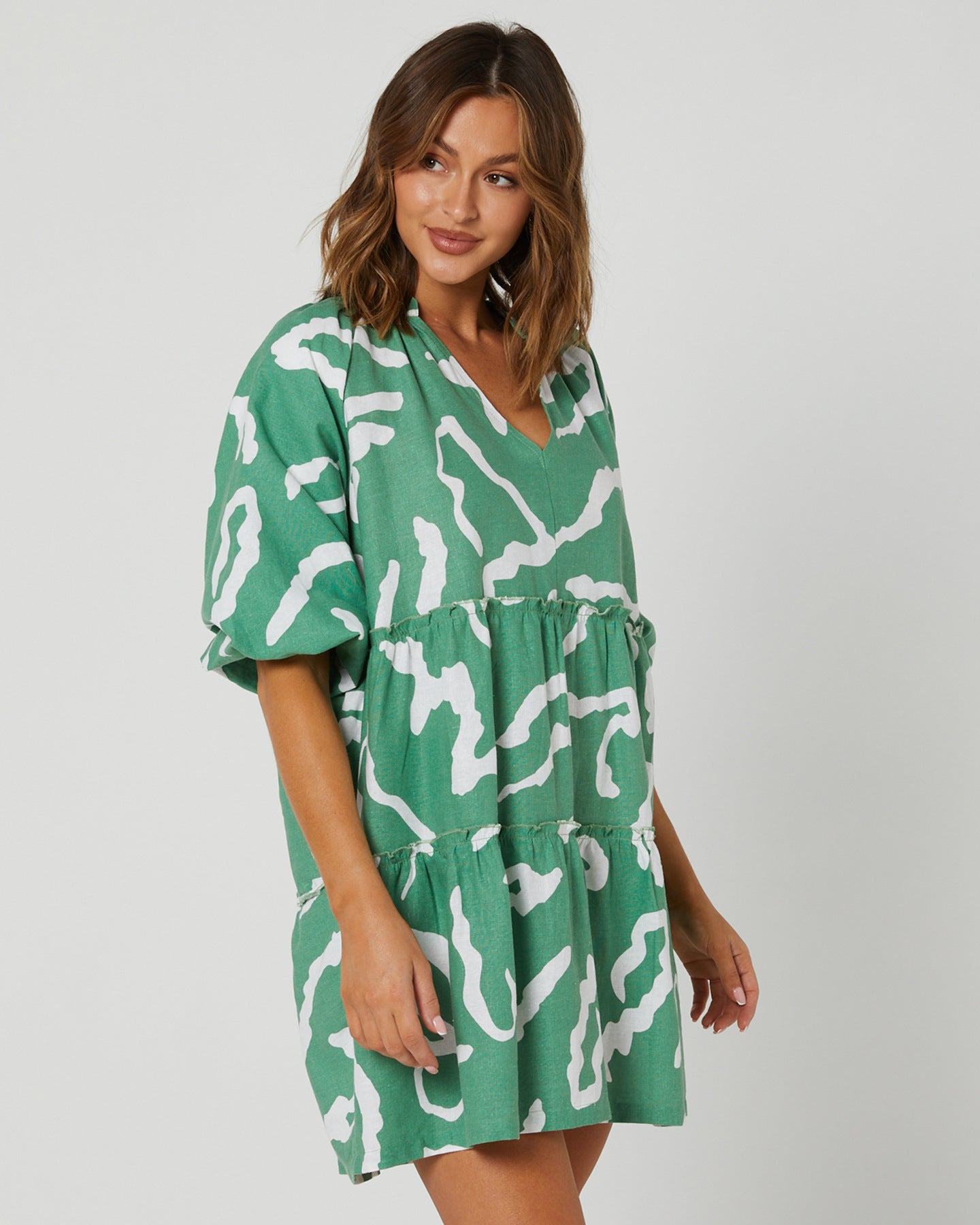 Loose Fat MM Printed Short Sleeve Dress