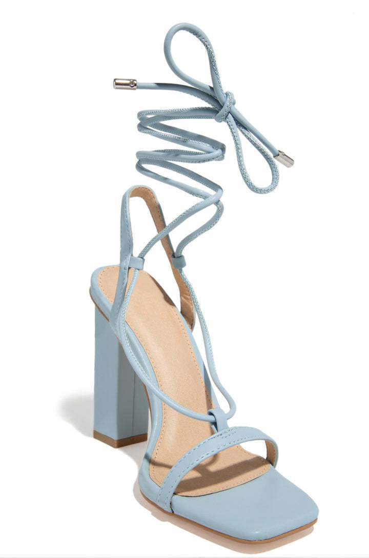 Square Toe Ankle Lace-Up Strappy Sandals: Fashionable Party Pumps for Women