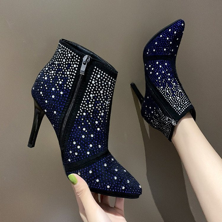 Women's Thin Fashion Pointed Hot Drilling High Heels