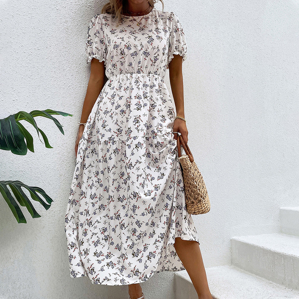 Popular Bohemian Style Dress Long Princess Sleeves and Floral Dress