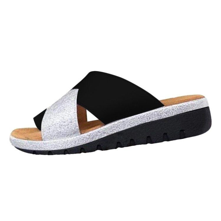 Solid Color Set Toe Beach Slippers Women's Summer Outdoor Sandals And Slippers