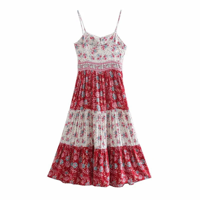 Women's Simple Printed Rayon Sling Dress