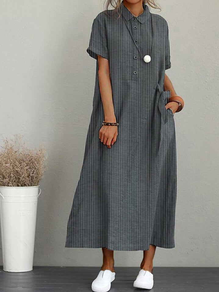 Simple Short Sleeve Dress for Fashionable Ladies