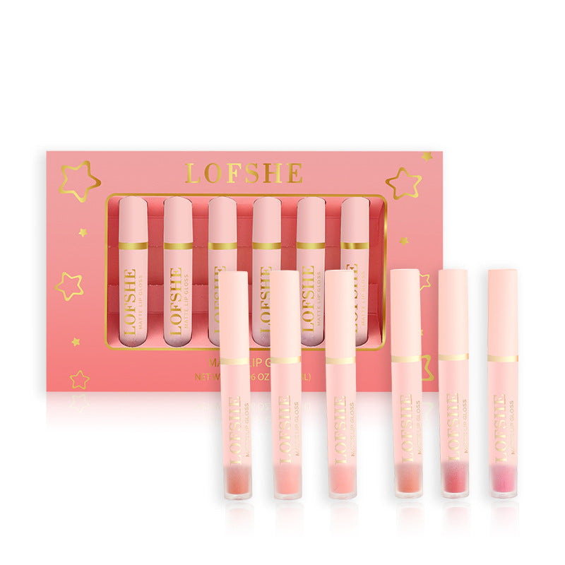 6 Color Nonstick Cup Matte Lip Gloss Lipstick Set: Long-Lasting and Smudge-Proof Formula