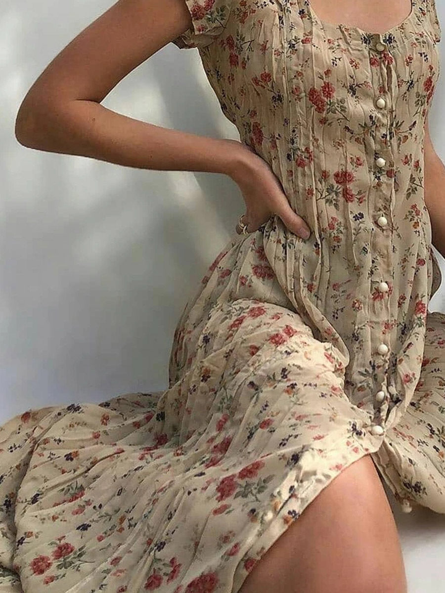 Short Sleeve Floral Dress for Women