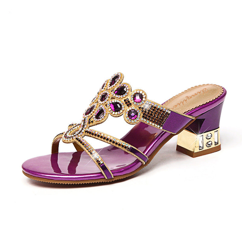 Summer Korean Medium Heel Sandals Female