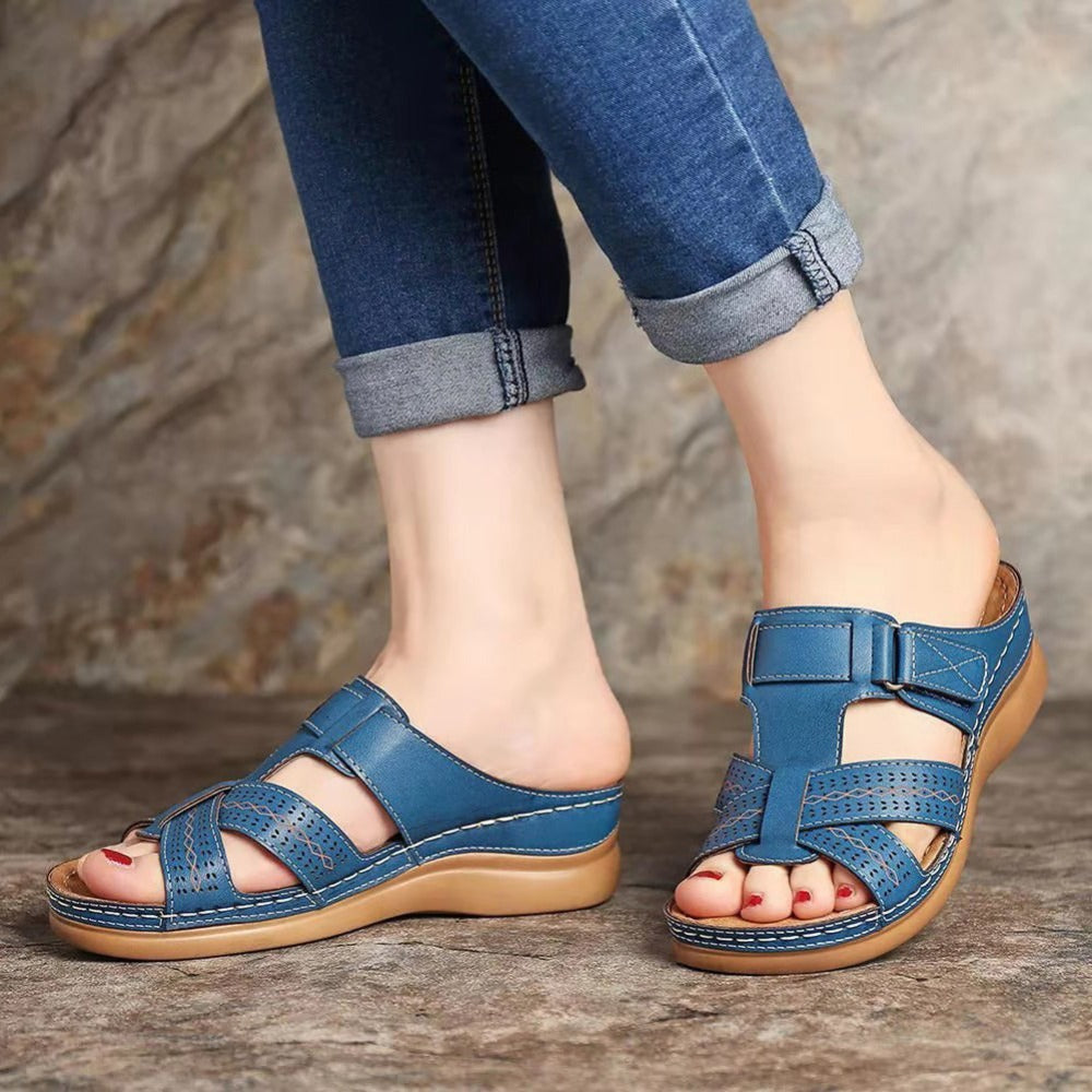 Vintage Retro Slides Shoes: Summer Wedge Sandals with Anti-Slip Design