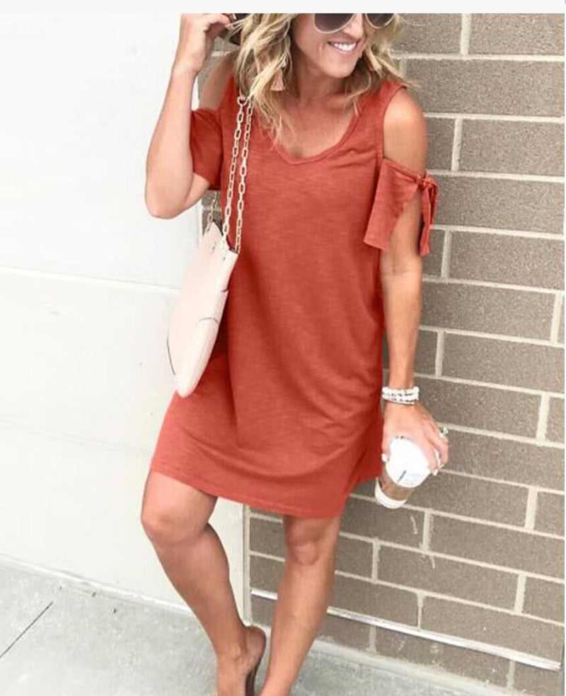 Women's Strapping New Fashion Slim Solid Loose Dress