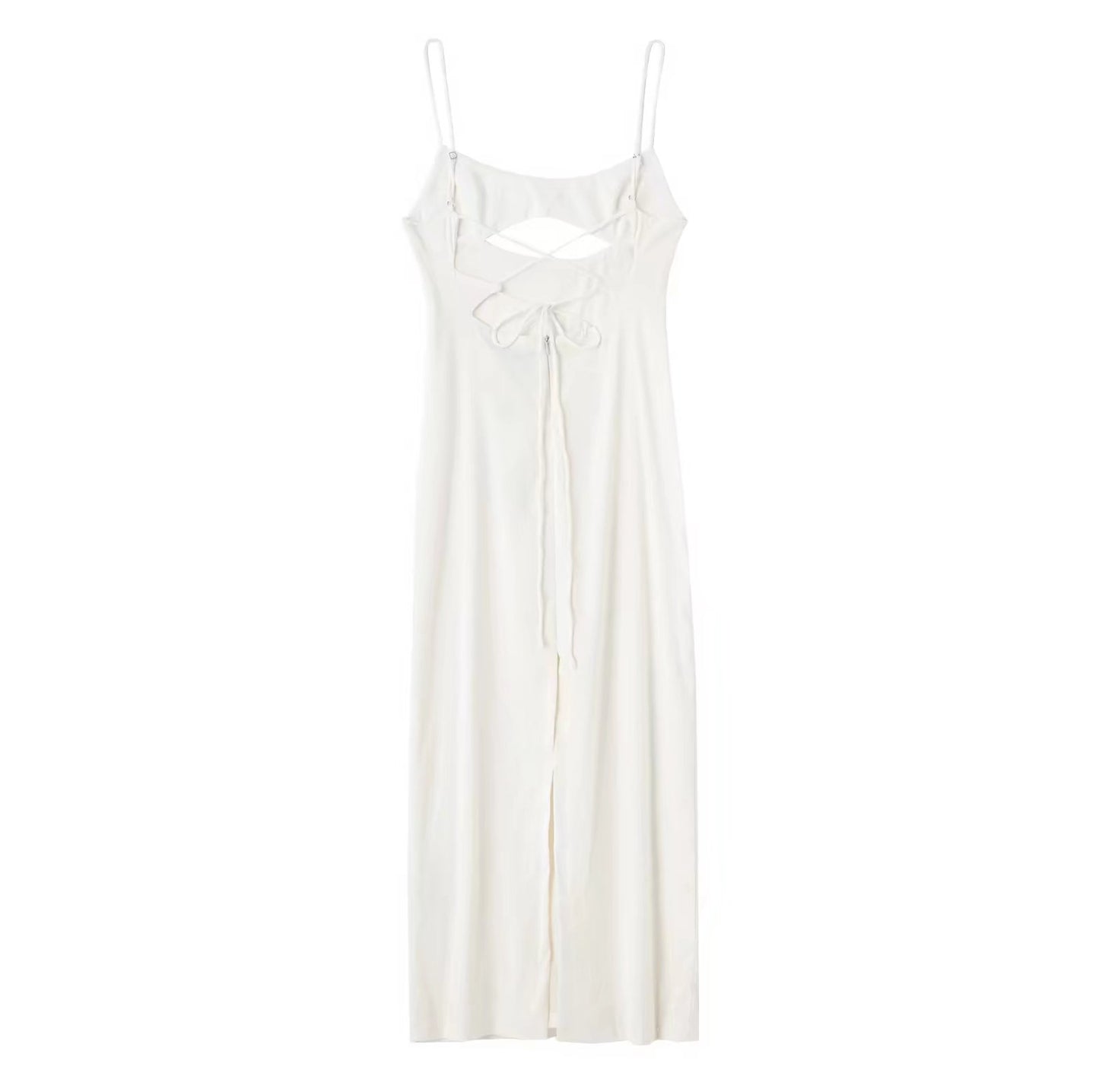 Split Design Cut-out Linen Dress