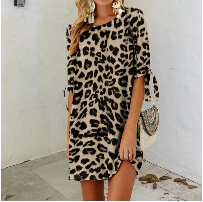 Round Neck Printed Dress