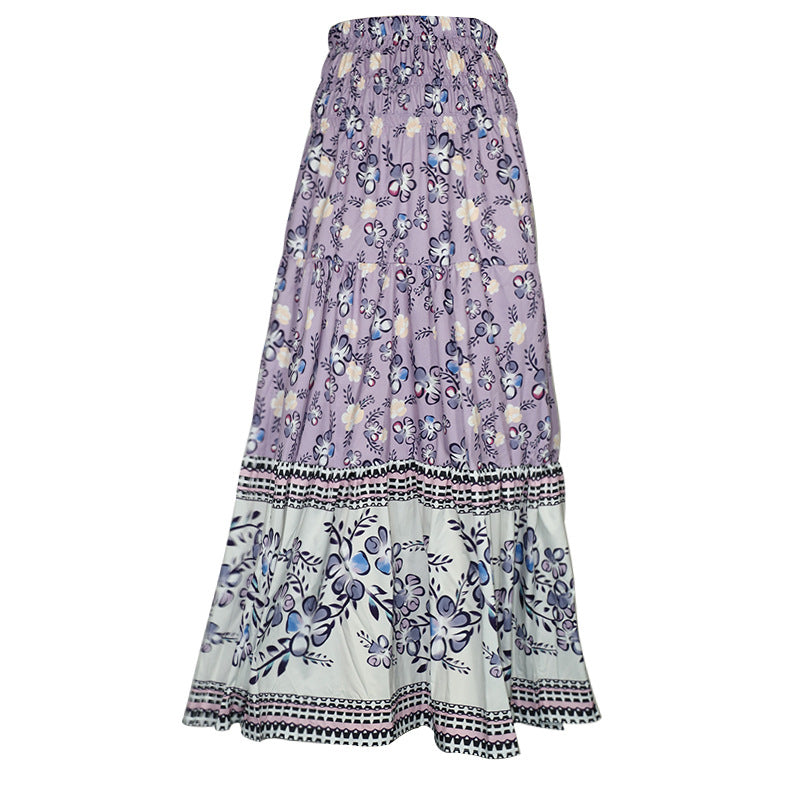 High Waist Skirt with Stylish Elasticated Printed Design