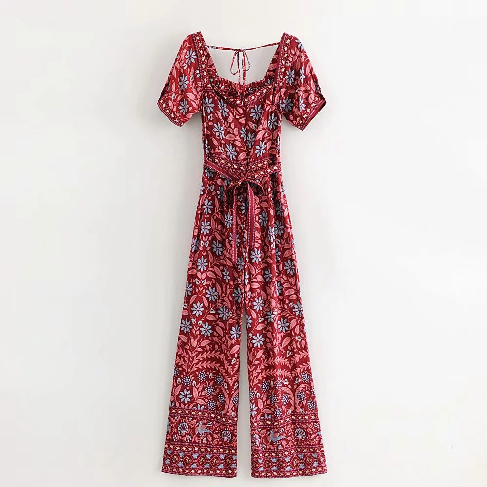 Stylish Wide-Leg Printed Jumpsuit