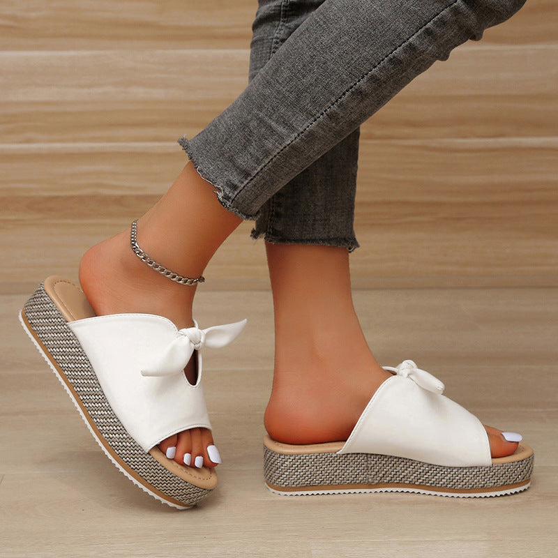 Women's Thick Bottom Bow Sandals